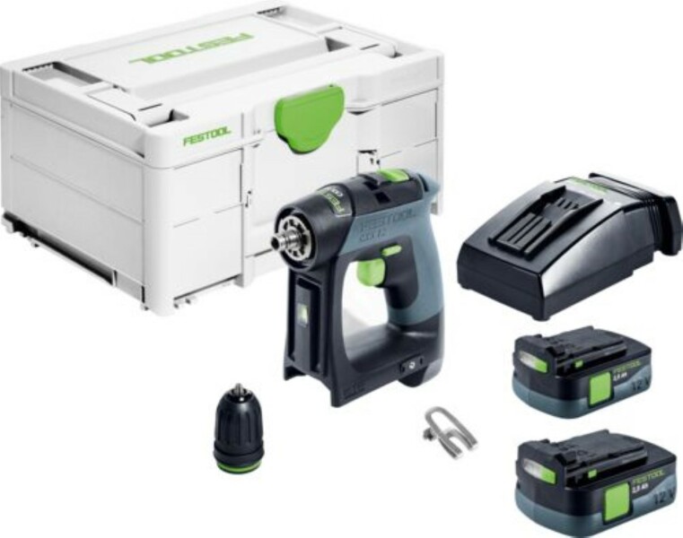 Festool CXS 12 2,5-Plus 12V Li-ion Accu-schroefboormachine Set (2x 2.5Ah Accu) In Systainer