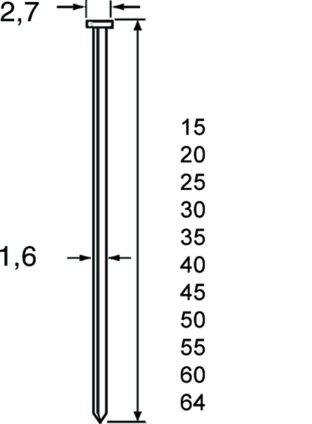 Dutack 5138038 SKN16 Brad - Verzinkt - 1,6 X 60mm (2500st)