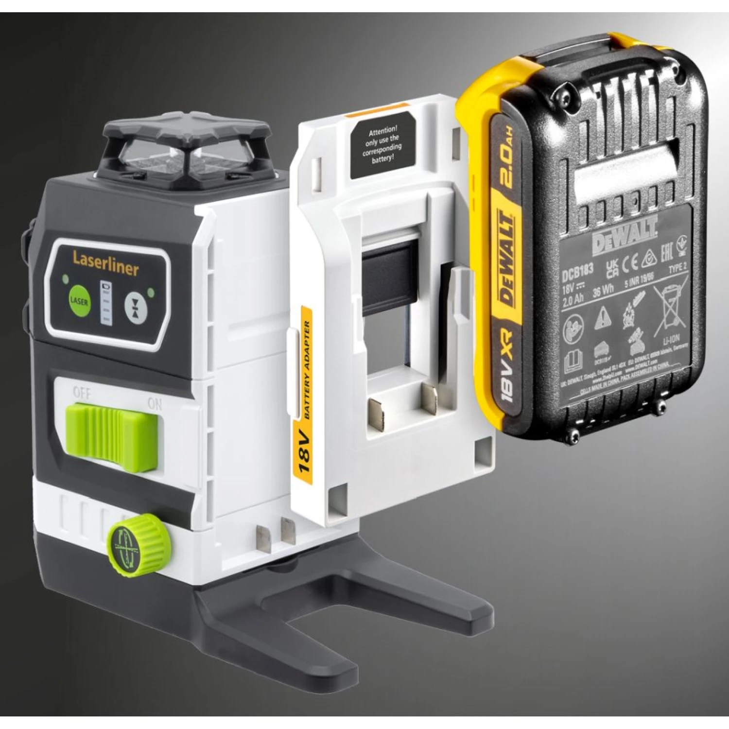 Laserliner PowerPlane 3G Multi-18V Batterij Adapter Voor DeWALT thumbnail 2