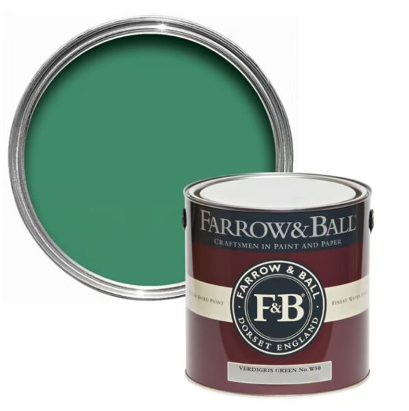 Farrow&Ball Flat Eggshell Verdigris Green No.W50 - 5L afbeelding