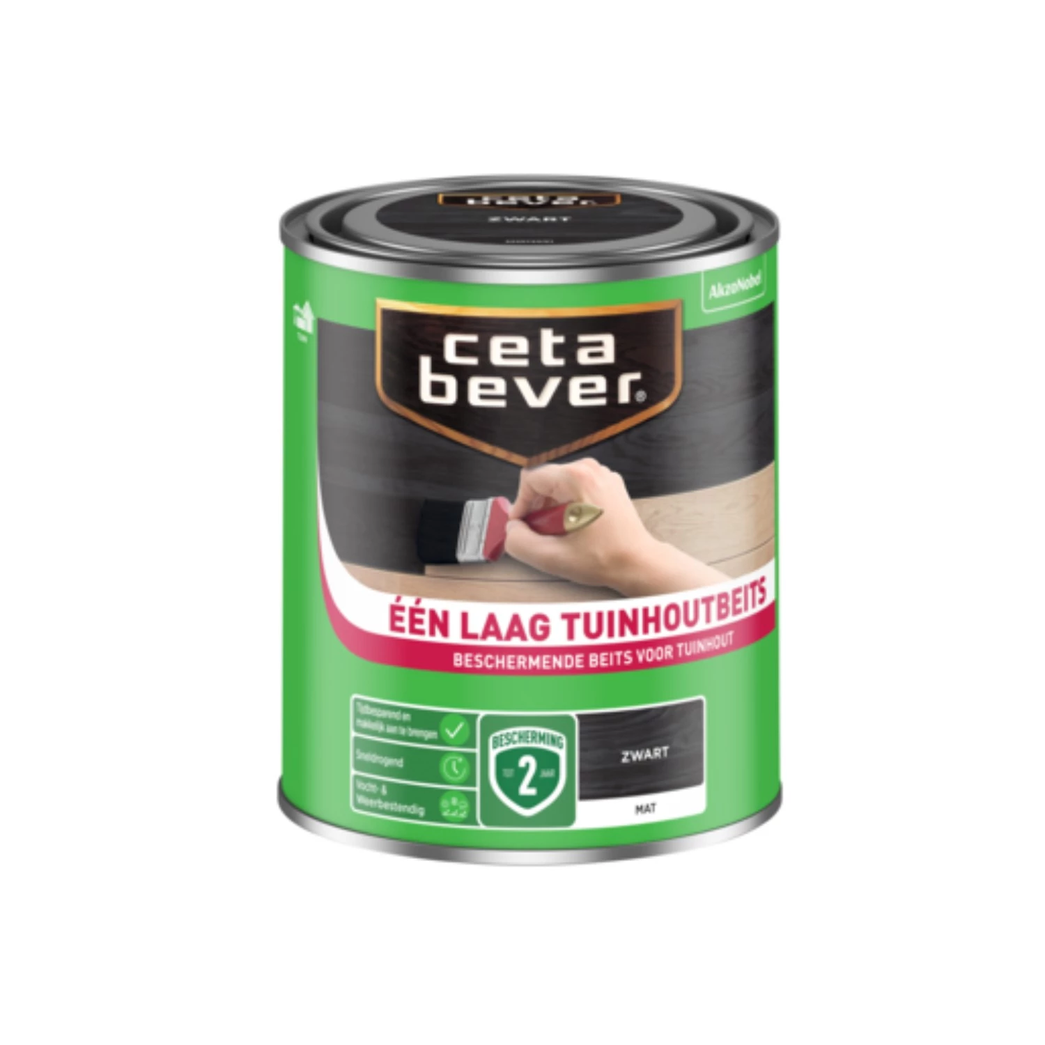 Cetabever Een Laag Tuinbeits - Zwart - 0,75L
