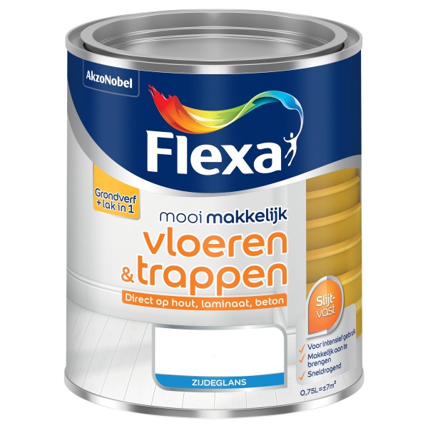 Flexa Lak Mooi Makkelijk Vloeren & Trappen Zijdeglans Leisteengrijs 750ml