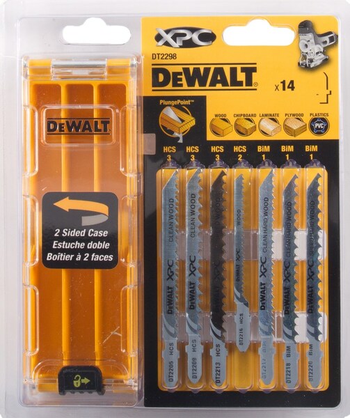 DeWALT DT2298 14 Delig Decoupeerzaagblad Set XPC In Cassette - Hout / Kunststof / Laminaat EAN: 5035048075159