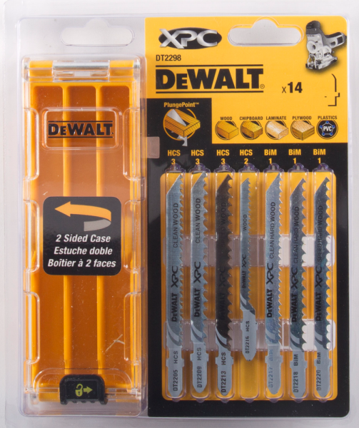 DeWALT DT2298 14 Delig Decoupeerzaagblad Set XPC In Cassette - Hout / Kunststof / Laminaat - Detailed view of the product