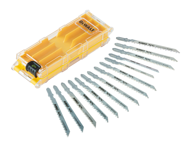 DeWALT DT2298 14 Delig Decoupeerzaagblad Set XPC In Cassette - Hout / Kunststof / Laminaat - Detailed view of the product