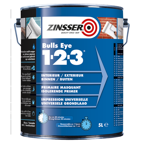 zinsser bulls eye 1-2-3 wit 5 ltr