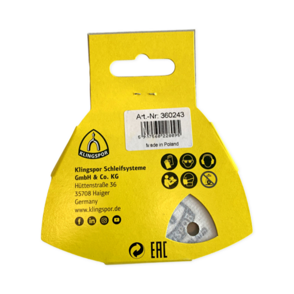 Klingspor Driehoek Schuurpapier Klittenband 5st P240 - Detailed view of the product