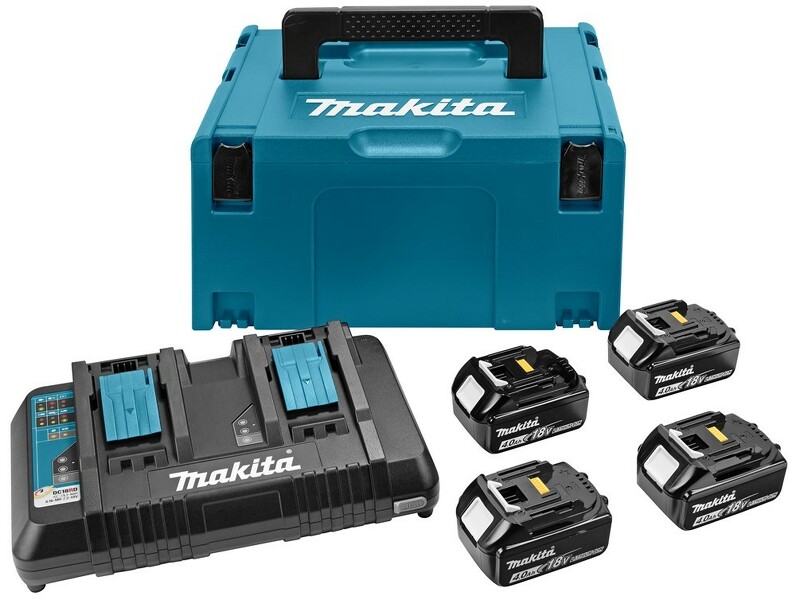 Makita 197156-9 18V Li-Ion Accu Starterset (4x 4.0Ah) + Duolader In Mbox