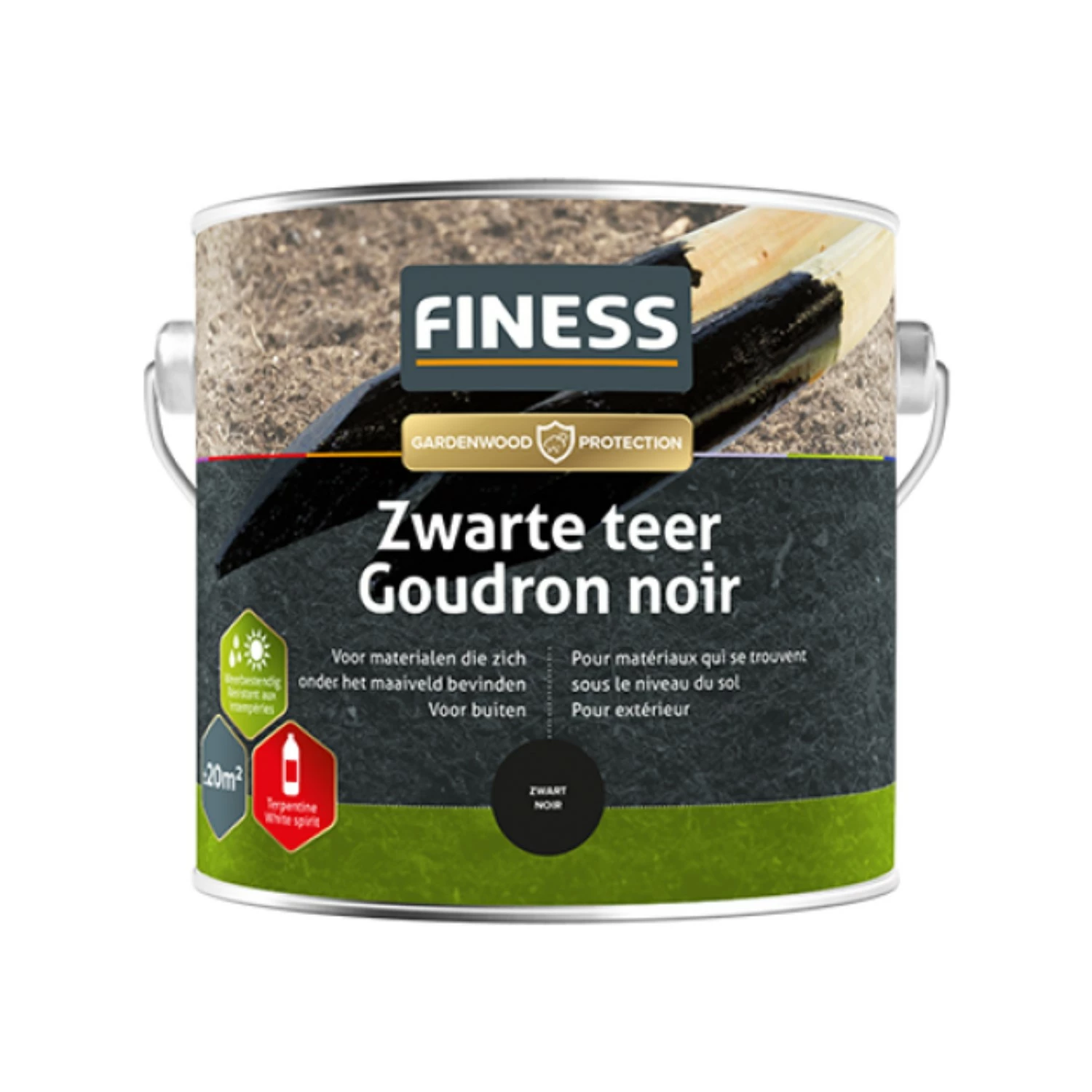 Finess Teer - Zwart - 2,5L