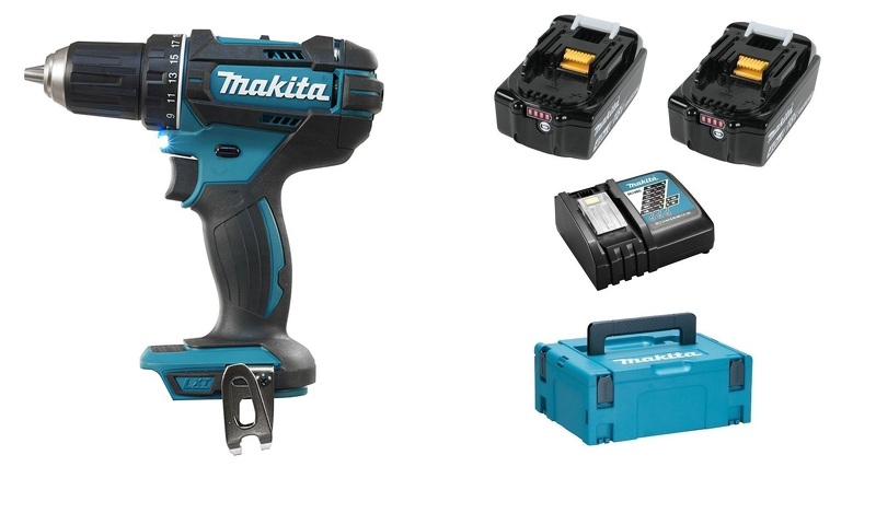 Makita DDF482RFJ 18V Li-Ion Accu Boor-/schroefmachine Set (2x 3.0Ah Accu) In Mbox