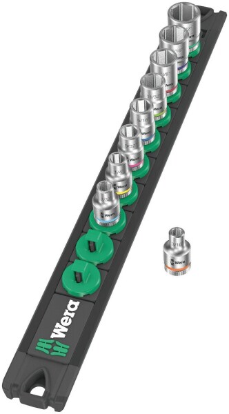 Wera 05005420001 9-delige Dop-magneetstrip A Imperial 1 Zyklop Doppenset Incl. Houder - 1/4" - Detailed view of the product