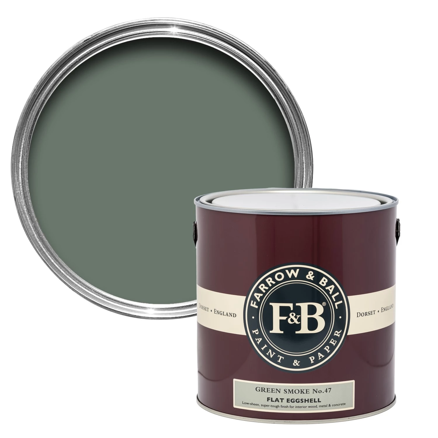 Farrow&Ball Flat Eggshell Green Smoke No.47 - 2,5L