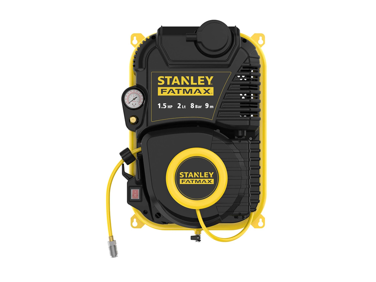 Stanley - Professionele Compressor - zonder Olie - Walltech - Low Noise - 24 L / 1.5 pk / 8 bar
