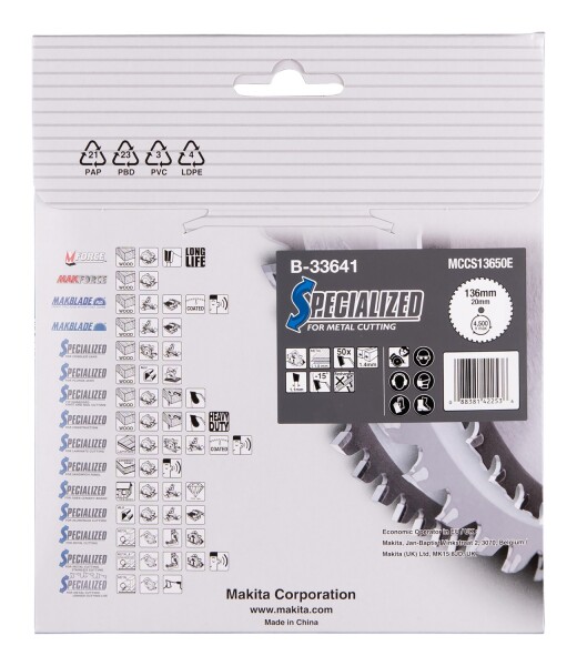 Makita B-33641 Cirkelzaagblad Dun Plaatstaal - Detailed view of the product