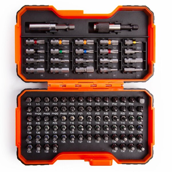 Bahco 59/S100BC 100-Delige Bitset - Gleuf-, Phillips®, Pozidriv®, Hexagon, Robertson En Torx® - Detailed view of the product
