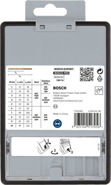 Bosch 2607019925 10-delige HSS-Co Metaalborenset Robust Line - 1-10mm - Detailed view of the product