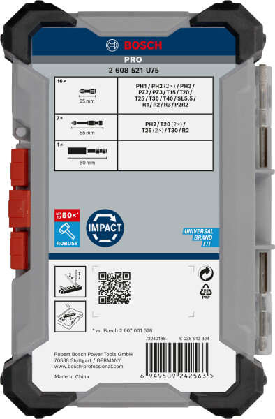 Bosch 2608521U75 24-delige PRO Impact Schroefbitset - Detailed view of the product