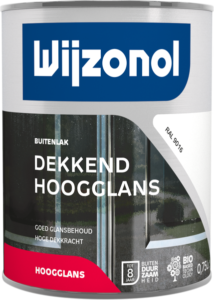 Wijzonol Dekkend Hoogglanslak  9016 0,75 Liter