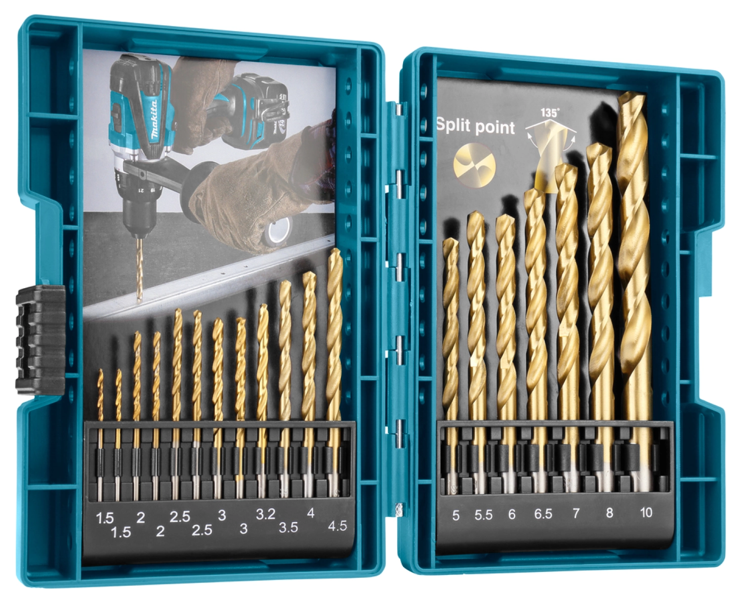 Makita D-67527 Metaalborenset Hss-tin 19-delig