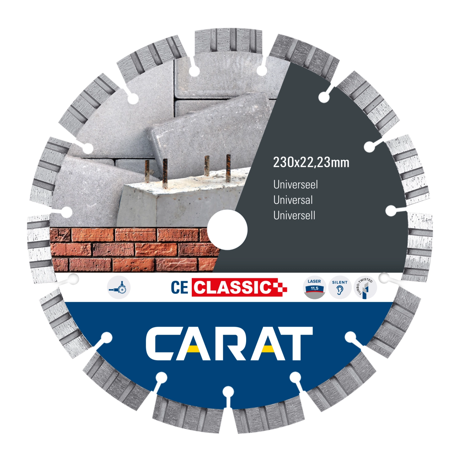 Carat CEC2303000 Diamantzaagblad Voor Droogzagen - 230 X 22,23mm - Universeel