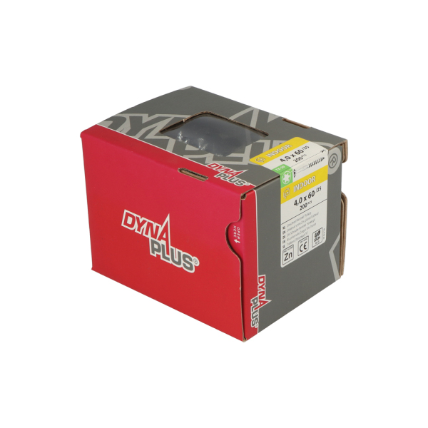 DynaPlus 0281.01.26001 Unischroef - TX20 - 4.0 X 60/35mm - Platkop - Deeldraad - Verzinkt (200st) - Detailed view of the product