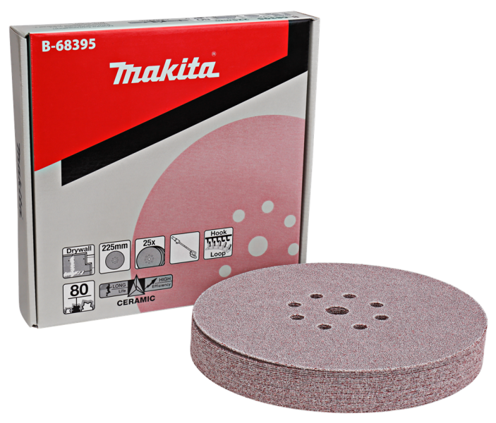 Makita B-68395 Schuurschijf Velcro - 225mm - K80 (25st.) - Detailed view of the product