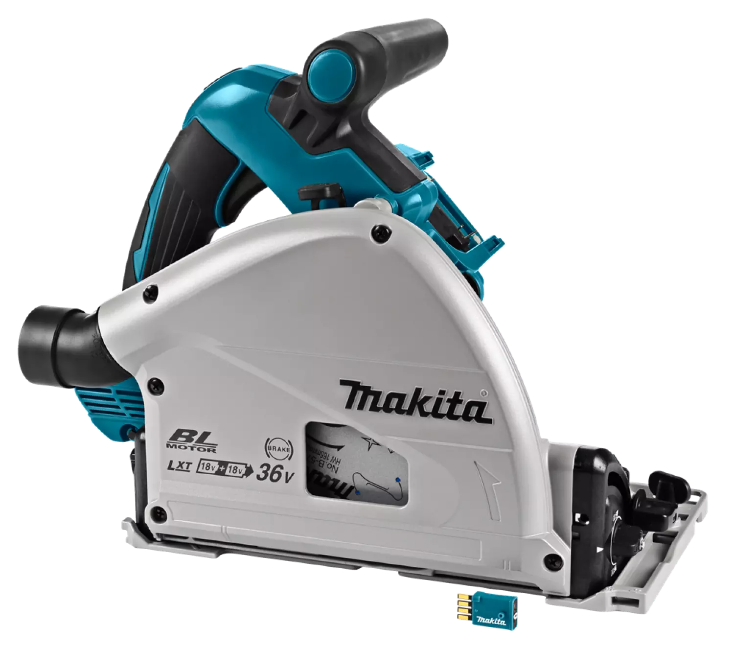 Makita DSP601ZJU 36V (2x 18V) Li-Ion Accu Invalcirkelzaag Body In Mbox (AWS) - 20 X 165mm - Koolborstelloos thumbnail 4