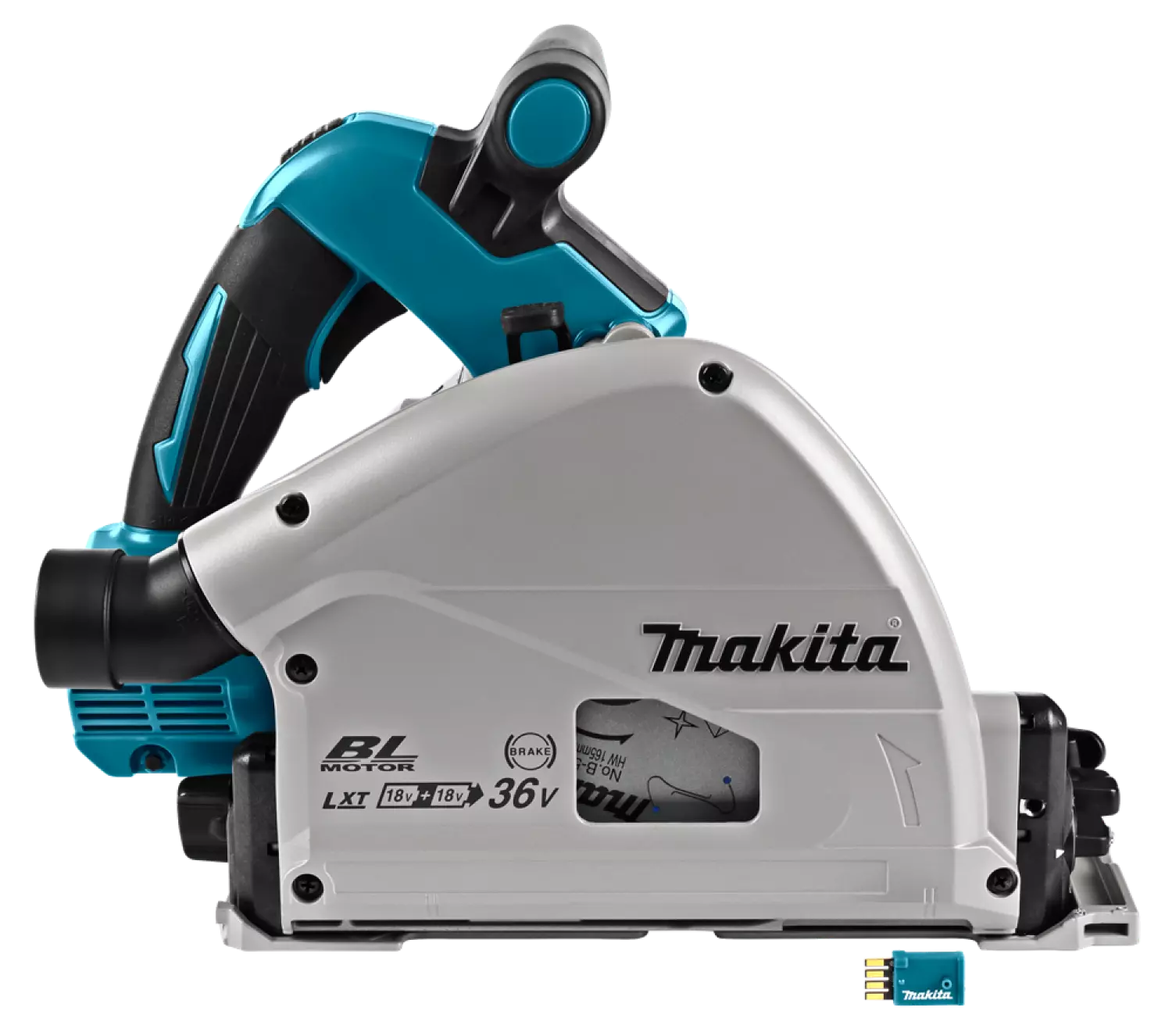 Makita DSP601ZJU 36V (2x 18V) Li-Ion Accu Invalcirkelzaag Body In Mbox (AWS) - 20 X 165mm - Koolborstelloos thumbnail 3