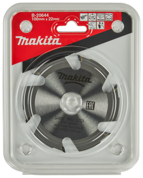 Makita B-20644 Lamellenfreesblad - 6T - 100mm - Detailed view of the product