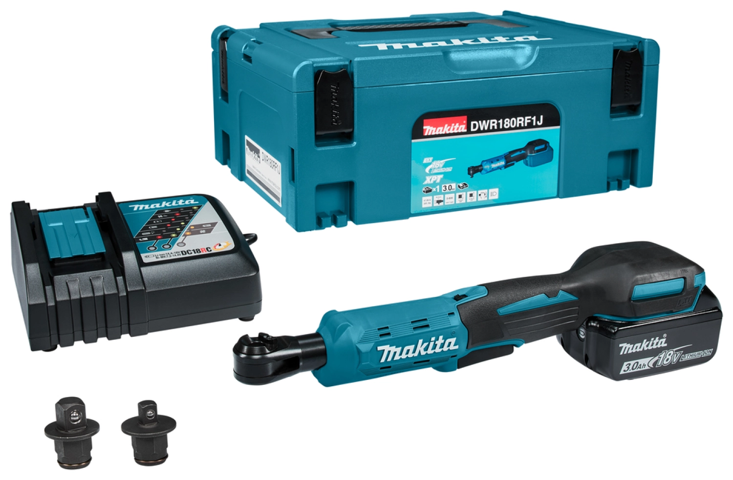 Makita DWR180RF1J 18V Li-Ion Accu Ratelsleutelset (1x 3,0Ah) In Mbox - 47,5Nm
