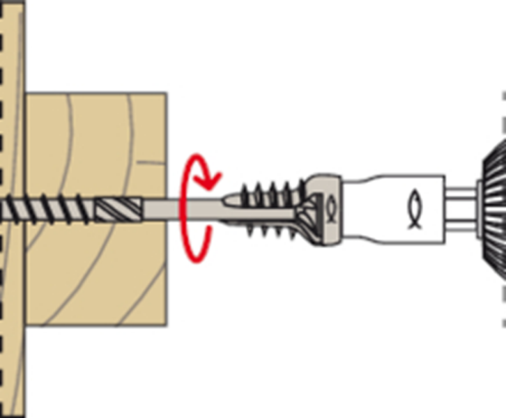 Fischer 558881 Stelschroef FAFS - TX25 - 5.0 X 100mm - Verzonken Kop - Fijne Draad - Verzinkt (100st) - Detailed view of the product
