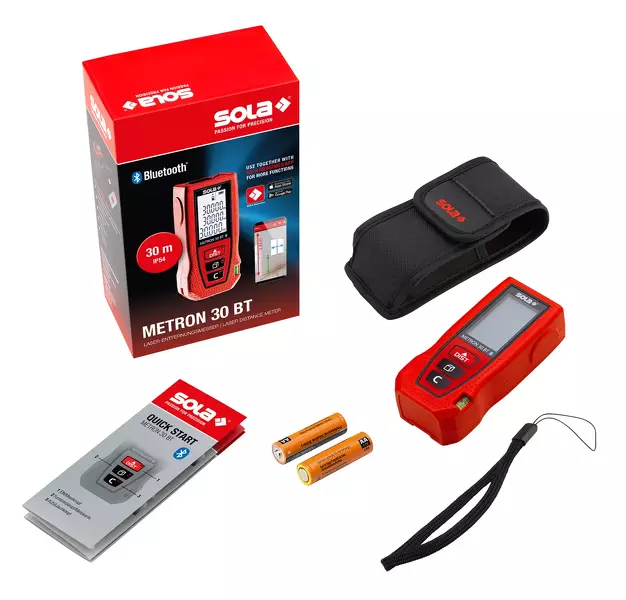 Sola METRON 30 BT Laser Afstandsmeter In Tas - Bluetooth - 30m - Detailed view of the product