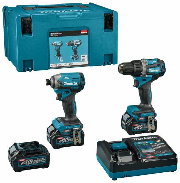 Makita DK0198G201 XGT 40V Max Li-Ion Accu Boor-/schroefmachine (DF002G)&Slagschroevendraaier (TD003G) Combiset (3x 2.5Ah Accu) In Mbox EAN: 88381784870