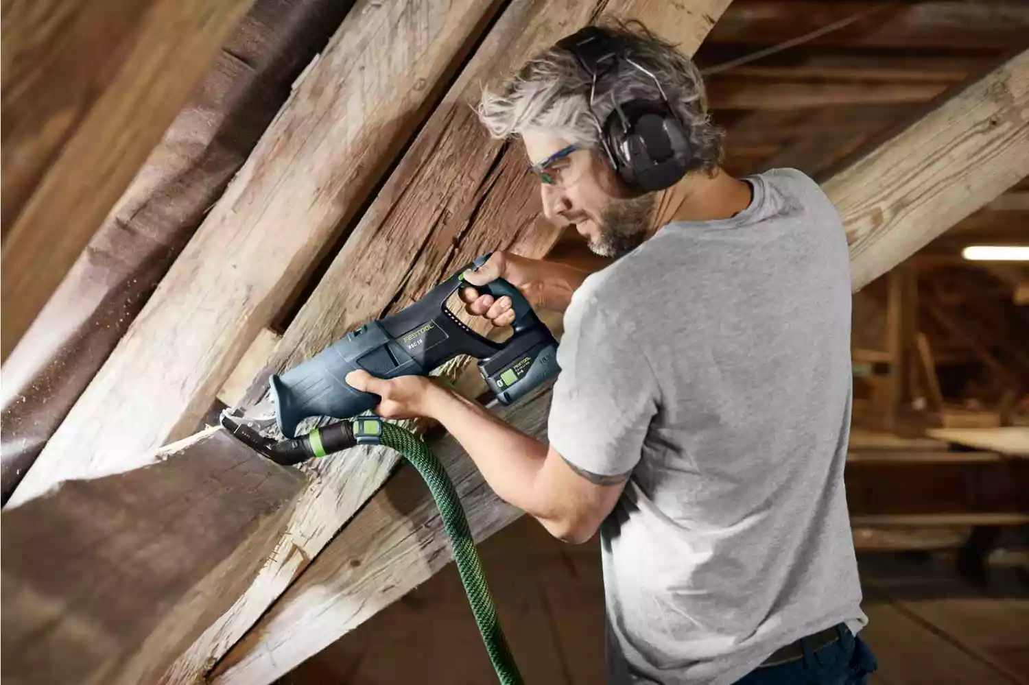 Festool RSC 18 5,0 EB-Plus 18V Li-Ion Accu Reciprozaag Set (2x 5,0Ah) In Systainer - 230mm thumbnail 3