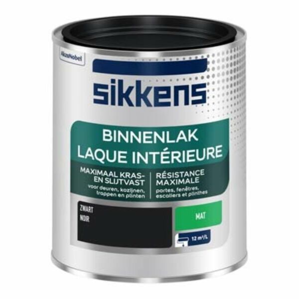 sikkens binnenlak mat zwart 0.75 ltr