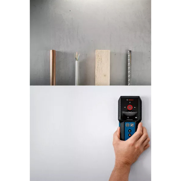 Bosch GMS 120-27 Multidetector/Leidingzoeker (1x 1,0Ah Accu) In Tas - Tot 120mm - IP54 - Detailed view of the product