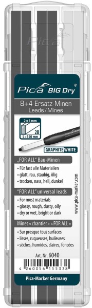 Pica 6040 BIG Dry Navulling - Grafiet/Wit (12st)