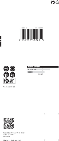 Bosch 2608900882 EXPERT Schuurvel C470 Best For Wood And Paint - 80x133mm - K180 - 8 Gaten (10st) - Detailed view of the product