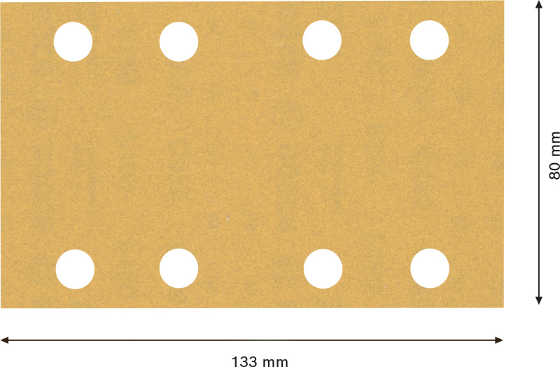 Bosch 2608900882 EXPERT Schuurvel C470 Best For Wood And Paint - 80x133mm - K180 - 8 Gaten (10st) - Detailed view of the product