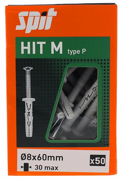 Spit 060091 Slagplug Hit M Met Kraag - 8 X 60mm - PZ2 (50st) - Detailed view of the product
