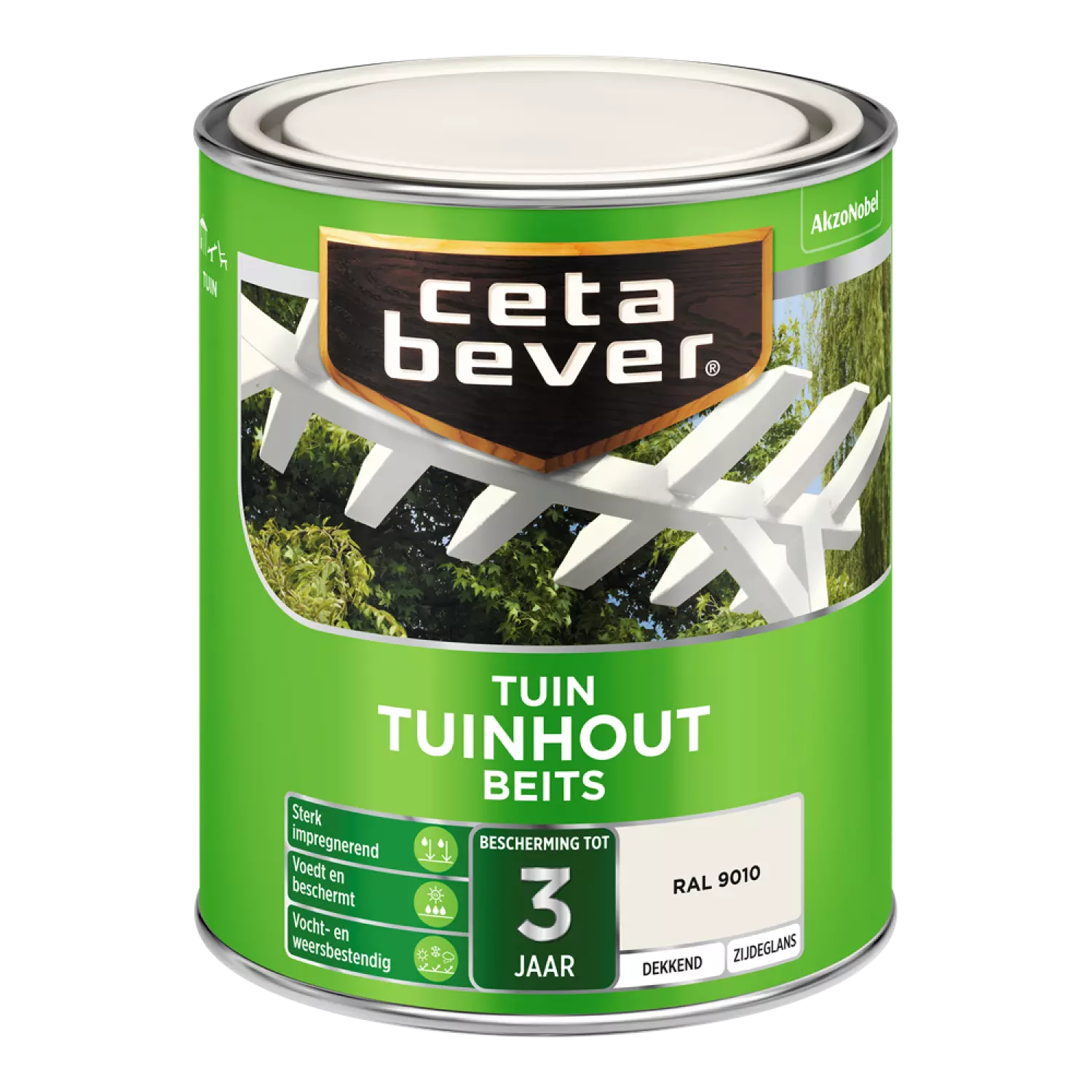 Cetabever Dekkende Tuinbeits - Zuiver Wit - 0,75L