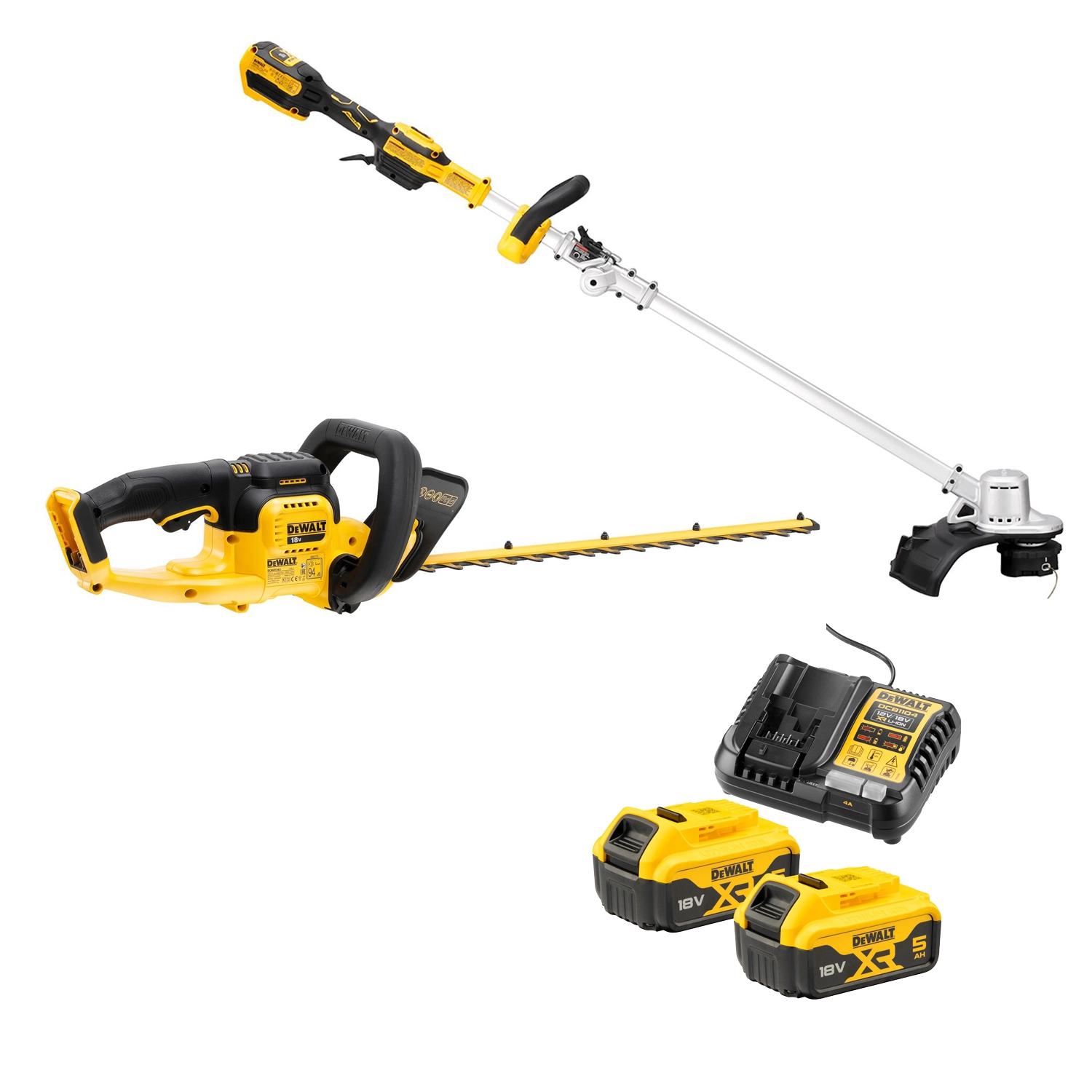 DeWALT DCMST561HT 18V Li-ion Accu Heggenschaar (DCMHT563N) + Accu Grastrimmer (DCMST561N) Set (2x 5.0Ah)