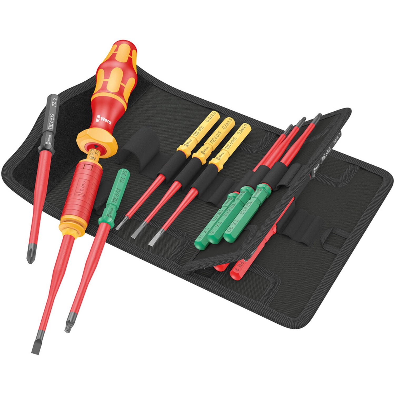 Wera 05006605001 15-delig Kraftform Kompakt VDE 15 Torque 1,2-3,0 Nm Extra Slim 1 Tool Finder Wisselklingenset In Etui