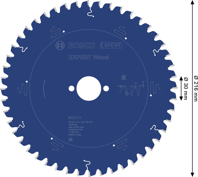 Bosch 2608642497 Expert Cirkelzaagblad - 216 X 30 X 48T - Hout - Carbide - Detailed view of the product