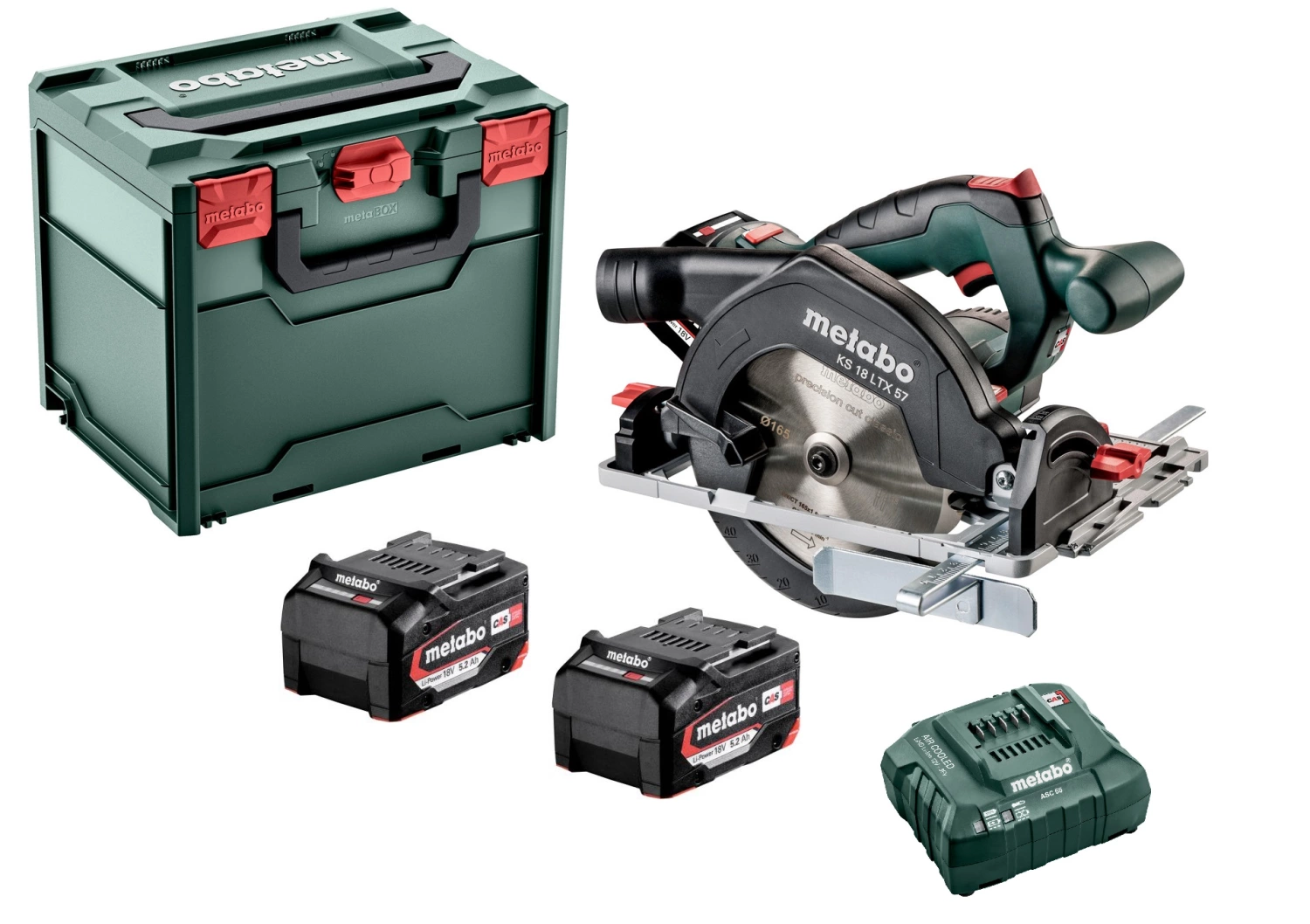 Metabo KS 18 LTX 57 18V Li-Ion Accu Cirkelzaag Set (2x 5.2Ah Accu) In MetaBOX - 57mm