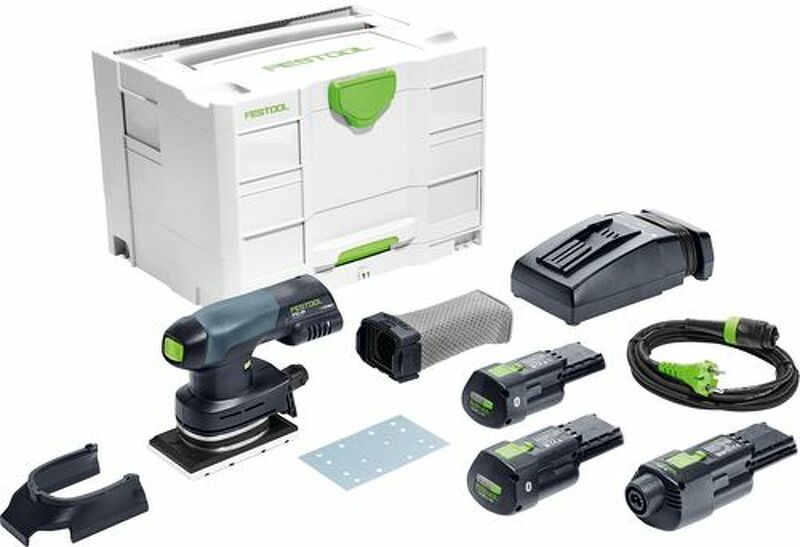 Festool RTSC 400 Li 3,0 I-Set 18V Li-Ion Accu Vlakschuurmachine Set (2x 3,0Ah) In Systainer - 80 X 130 Mm