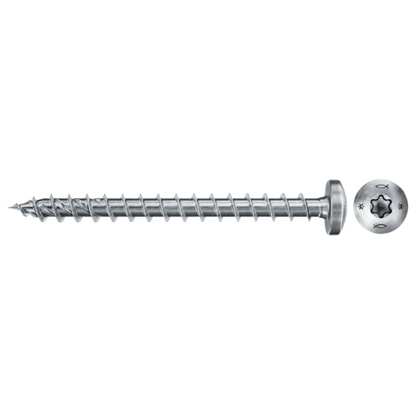 Fischer 670101 Spaanplaatschroef Power-Fast II - TX20 - 3.5 X 25mm - Bolkop - Voldraad - Verzinkt (200st)