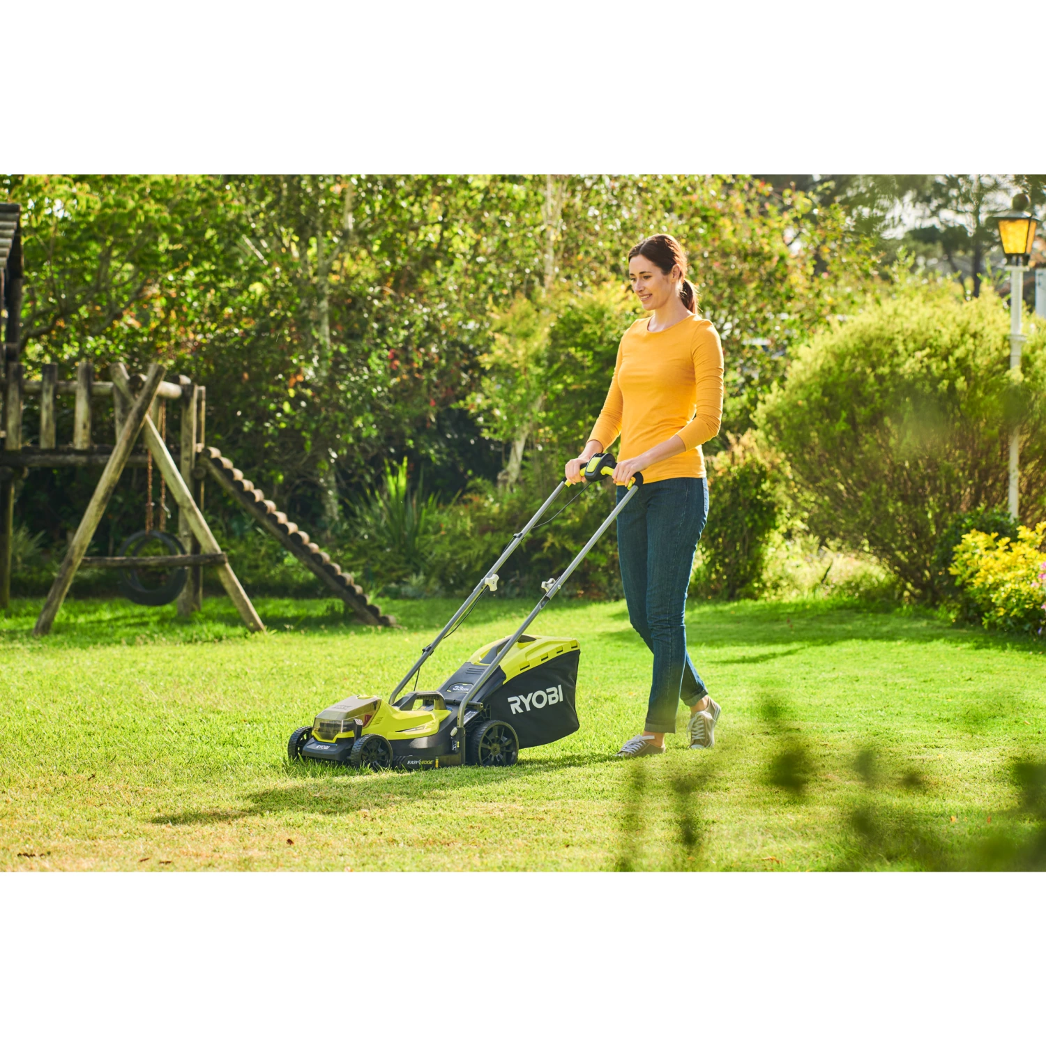 Ryobi ONE+ RLM1833BLT1825M 18V Accu 33cm Grasmaaier&25cm Grastrimmer Kit (incl. 1x 4.0Ah Accu&Lader) thumbnail 4