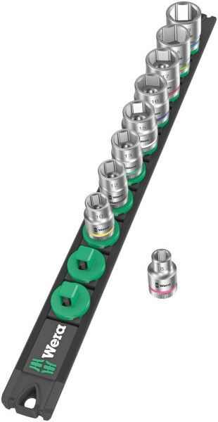 Wera 05005430001 9-delige Dop-magneetstrip B 4 Zyklop Doppenset Incl. Houder - 3/8" - Detailed view of the product