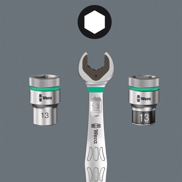 Wera 05005430001 9-delige Dop-magneetstrip B 4 Zyklop Doppenset Incl. Houder - 3/8" - Detailed view of the product